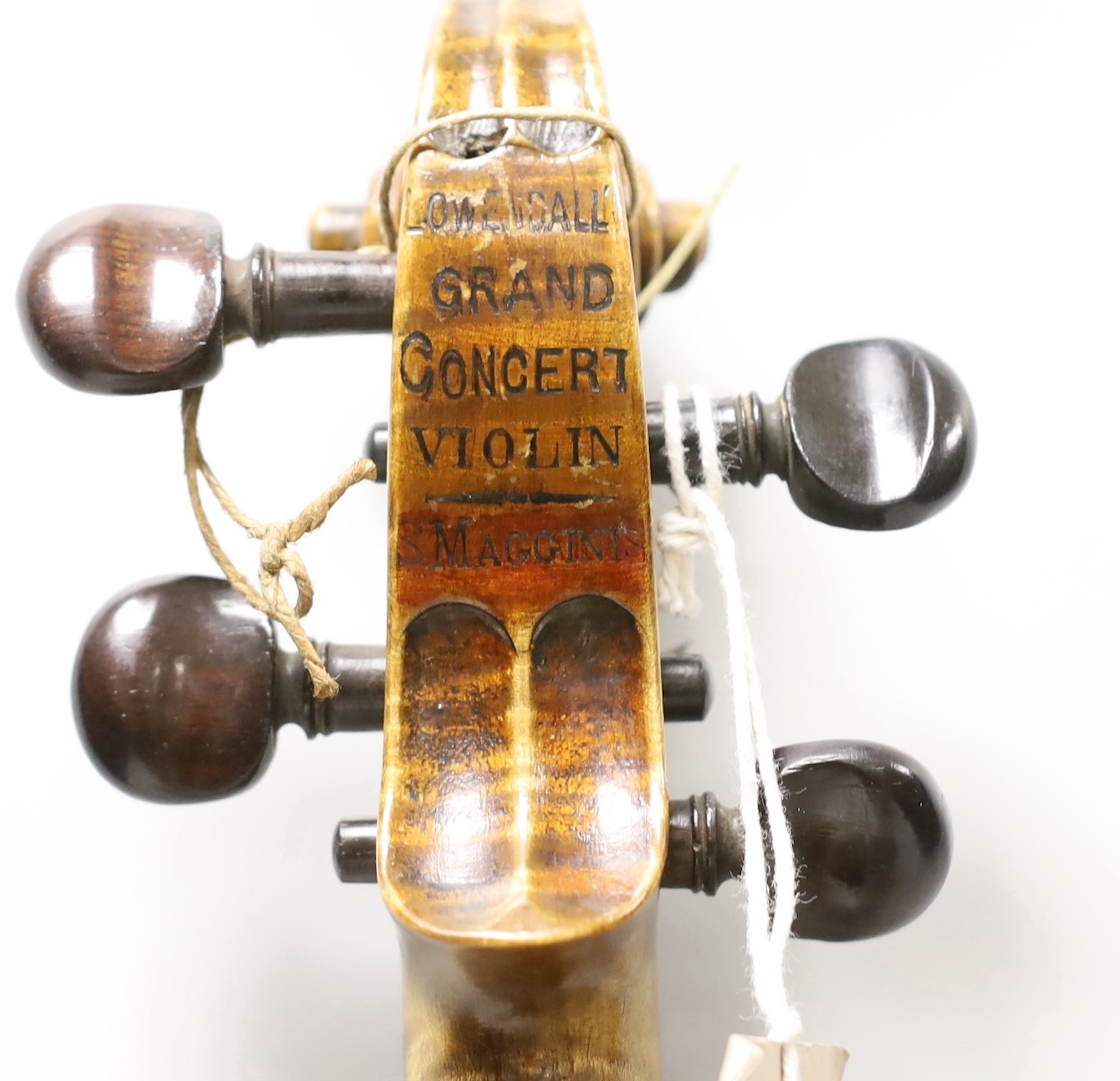 A Louis Lowendall Maggini violin, label inscribed and dated 1885, cased